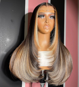 Capelli Umani Vergini Brasiliani Remy con Mèches Chiare per Parrucche Trasparenti Senza Colla HD Full Lace Pre-Plucked - Product Image 3