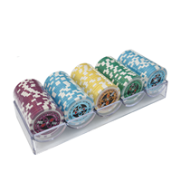 50 emplacements pour jeu de Table, Transparent et noir, pour jetons de Poker