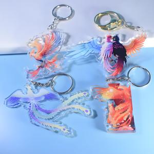 HanXin <span class=keywords><strong>Popular</strong></span> Personalizar Cristal Corte Claro Acrílico Resina Epoxi Llavero Personalizado Impreso Barato Grabado Acrílico Encanto - Product Image 1