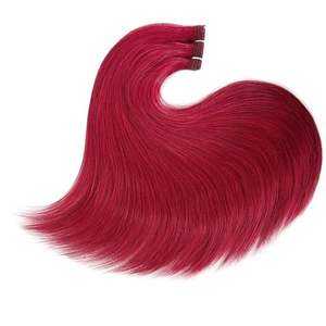 Extensiones de Cabello Humano Europeo Remy 100% de Dragonbeauty Factory, de 10 a 30 Pulgadas, Doble Trama, Lisas, Teñidas de Rojo - Product Image 3