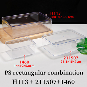 Trong suốt Acrylic bánh container thiết lập nhiều kích cỡ hình chữ nhật PS nhựa cấp thực phẩm Hộp quà tặng cho bánh thực phẩm & bánh ngọt - Product Image 2