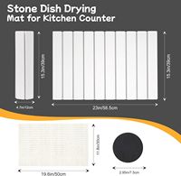 Tapis de séchage en pierre pour comptoir de cuisine, grand tapis de séchage en pierre pliable, tapis de bain absorbant en terre de diatomées à séchage rapide
