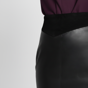 Nouveauté Mini jupes en cuir élégantes grande taille brodées avec décoration de poche boutonnée en dentelle pour le bureau, dames et adultes - Product Image 1