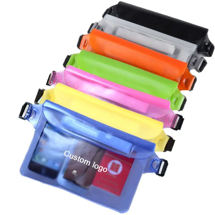 Wholesale Custom Print Logo Beach Sport Swimming Pvc Waterproof Pouch Dry Bag Fanny Pack Waist Belt Bag For Phone