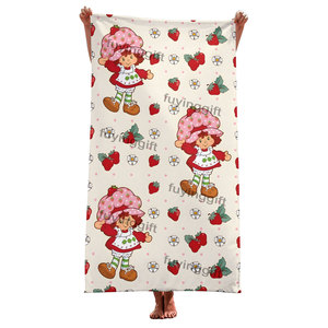 Fragole Vintage con cartoni animati Shortcakes <span class=keywords><strong>asciugamani</strong></span> da bagno per ragazza carina morbidi oversize a prova di sabbia a prova di sabbia per bambini Poncho telo da mare - Product Image 1