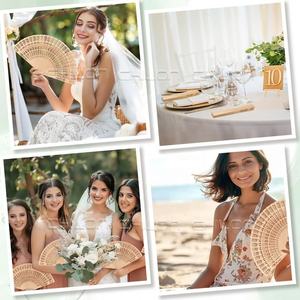 Sandalwood <b>Folding</b> Wooden Handheld <b>Fan</b> Painted Openwork Personal Wedding <b>Fan</b> - Product Image 5