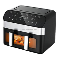 AOJA Nouveau Design 5 + 5L Grande Capacité Écran de Cuisinière Visualable Multifonction Contrôle Électrique Friteuses À Air Avec Poignée
