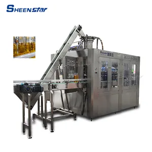 6000bph zhangjiagang glass bottle juice liquid filling and capping 3 in 1 machine manufacturer