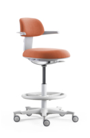 Tabouret de bar en aluminium avec cadre noir, gris et blanc, mécanisme coulissant, tissu ignifuge, meubles de bureau, dossier et hauteur de siège réglables