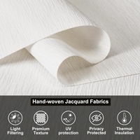 Stores enrouleurs modernes pour fenêtres à la française, personnalisés, tissus jacquard tissés à la main, imprimés, sans cordon, filtrant la lumière, horizontaux, 100% polyester