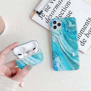 เคสหูฟังสำหรับ Apple Airpods 1 2 Pro,เคสซิลิโคนโทรศัพท์ลายหินอ่อนสำหรับ <span class=keywords><strong>Iphone</strong></span> 12 13 11 Mini Pro <span class=keywords><strong>Max</strong></span> X XR <span class=keywords><strong>XS</strong></span> 7 8Plus - Product Image 2