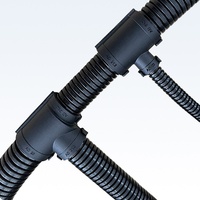 Connecteur en T pour tuyau ondulé en plastique, ignifuge, type T, type Y, attache-câble en nylon PA66, compatible AD7-AD54.5, à extrémité ouverte variable