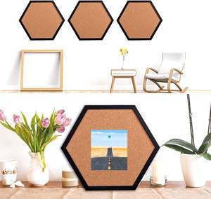 กรอบรูปไม้หกเหลี่ยมกระดานข่าวไม้ก๊อกการปรับแต่งอื่นๆกระดาษสำนักงาน - Product Image 3