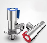 Robinet d'arrêt d'angle en acier inoxydable 304 pour eau chaude et froide, 1 entrée et 1 sortie, pour salle de bain d'hôtel/toilettes/chauffe-eau