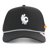 Gorra de Béisbol de 5 Paneles con Logotipo de PVC en Relieve Personalizado de Fábrica HS51, Impermeable, con Soporte para Tees y Marcador de Pelota Magnético, para Deportes al Aire Libre