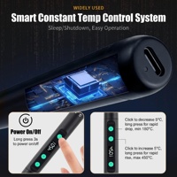 Soldador USB Inalámbrico con Pantalla Digital, Portátil, Recargable, 5V 15W, Mini Kit de Soldadura para Reparaciones, Bricolaje y Hogar
