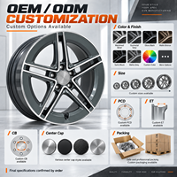 Jantes forgées 6061-T6 à cinq branches, finition usinée gris anthracite, concaves peu profondes, 18-22 pouces, 5x112 5x114.3 pour BMW Audi Mercedes-Benz