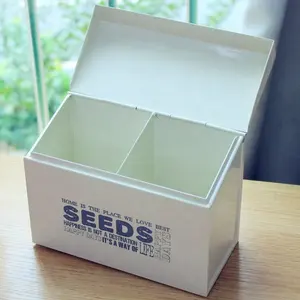 Caja de almacenamiento de granos y semillas de Metal galvanizado, contenedor de semillas de plantas rectangulares recubiertas de polvo, de alta calidad, venta al por mayor