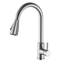 Robinet de cuisine en acier inoxydable avec douchette extractible, mitigeur monocommande pour évier de cuisine domestique, personnalisable