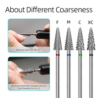 HYTOOS Embouts de ponceuse coniques en carbure de tungstène professionnels pour élimination de l'acrylique et du gel dur, outil de manucure et pédicure
