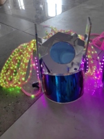 Casque LED futuriste pour homme, style ethnique chinois, avec mèches lumineuses longues et tresses, en coton, pour spectacle