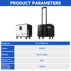 High Quality Outdoor Household A+ LifeP04 <strong>Battery</strong> 2000W Puresine Wave Inverter Portable Solar Energy Storage System - Product Image 3