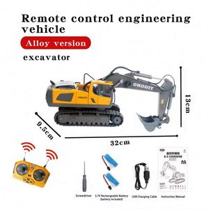 <b>Remote</b> <b>Control</b> Excavator <b>Toy</b> <b>Toys</b> With Metal Shovel RC Construction Truck Engineering Vehicles With Light Music RC Excavator - Product Image 3