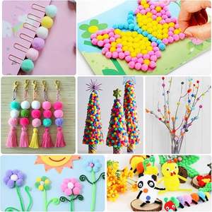 סט פונפונים צבעוניים מגוונים לסיטונאות, להכנת בובות בעבודת יד, פרויקטים לילדים ויצירה - Product Image 5