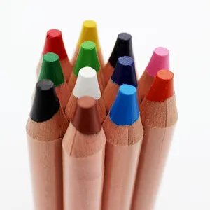 مصنع توريد مباشرة مخصص خشبية تلوين خشبية الجسم 6 ألوان الطباشير مع خاص مبراة جامبو الشمع مجموعة أقلام تلوين