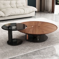 Base de sphère créative moderne de luxe cadre en bois pied en métal Table basse ronde combinaison de Table d'appoint pour salon hôtel Villa