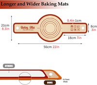 Alas Roti Silikon Tebal 0.7mm untuk Dutch Oven, Alas Panggang Oval Anti Lengket untuk Sourdough, Tahan Panas 480 ° F, Bebas BPA