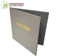 Carpeta de Menú de Hotel de Tela Gris Resistente, Diseño de Menú Buckram, Cubierta de Menú de Tela