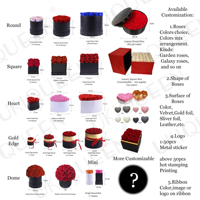 UKIQUEEN Boîte de fleurs conservées pour la Saint-Valentin Cadeaux Véritable Rose naturelle Immortelle Éternelle Longue vie Éternelle Roses éternelles pour toujours