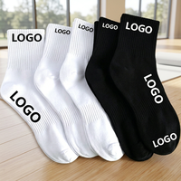 Chaussettes personnalisées avec votre propre logo, chaussettes de sport en coton noir pour homme, sans minimum de commande, votre propre marque, Elite Calcetines