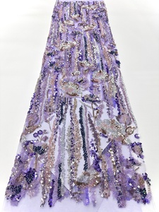 Sang Trọng Châu Phi Ren Cô Dâu Đính Cườm Ngọc Trai Pháp Lưới Ren Cho Đám Cưới Ăn Mặc Đảng Hoa Mô Hình <span class=keywords><strong>Sequins</strong></span> Trang Trí - Product Image 2