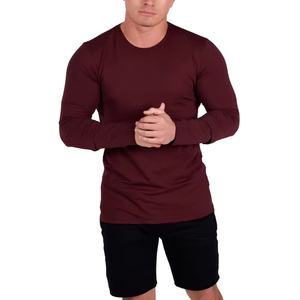 ผู้ผลิต OEM ขายส่งเสื้อยืดแขนยาวผู้ชายผ้าสแปนเด็กซ์/คอตตอน 180 กรัม คุณภาพสูง คอกลม พิมพ์ลายซิลค์สกรีน แบบถัก - Product Image 5