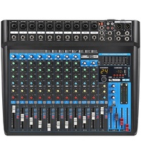 Table de mixage audio live GM-16X, 16 canaux, table de mixage audio professionnelle avec 24 DSP et BT