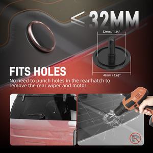 Bevinsee tappo a spina per piastra tergicristallo posteriore in alluminio per Ford <span class=keywords><strong>Focus</strong></span> ST 2013-2017 Bronco 2021-2023 Mazda Mazdaspeed3 2007-2013 Subaru - Product Image 3