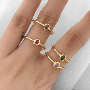 Wholesale Fashion Simple 18K Gold Plated Multicolor Cubic Zirconia <b>Adjustable</b> <b>Ring</b> Women - Product Image 2