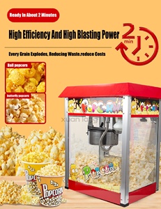 <span class=keywords><strong>Machine</strong></span> à popcorn à air chaud professionnelle 1400W, modèle de table commercial, agitation automatique, style rétro, appareil à grignoter pour les fêtes, le cinéma à domicile, 220V - Product Image 6