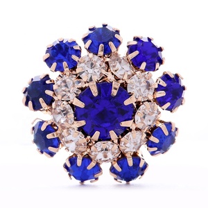 Elegante <span class=keywords><strong>oro</strong></span> plata rojo azul negro marrón seta 21mm botón aleación Rhinestone Metal <span class=keywords><strong>flor</strong></span> botón - Product Image 2