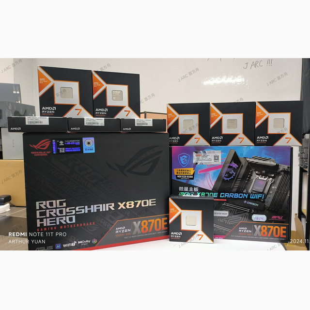 New AMD R7 9800X3D 9000 Series Granite Ridge 8 Core 4.7 GHz AM5 CPU ZEN 5 L3 Cache 96MB Ry-zen 7 9800X3D X870 Motherboard