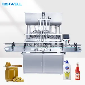 MAKWELL Automatic Servo Piston Pump Ketchup Peanut Butter Shampoo Sauce Filling Machine