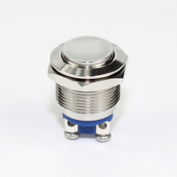Interrupteur à bouton-poussoir momentané en métal de 19 mm, 5A 250V AC, interrupteur à bouton-poussoir robuste pour voiture, bateau, camping-car