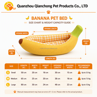 Coussin pour animaux de compagnie en forme de banane, personnalisé, fantaisie, en peluche à carreaux, pour chiens de petite et moyenne taille, chiots et chatons - Vente en gros