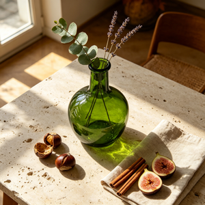 Vase en verre vert transparent haut <span class=keywords><strong>de</strong></span> gamme pour mariage, décoration <span class=keywords><strong>de</strong></span> table, support pour fleurs séchées, vase à fleurs en verre moderne <span class=keywords><strong>de</strong></span> luxe - Product Image 4