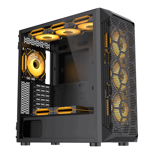 Lovingcool New Design E-ATX RGB Gaming Desktop Side Tempered Glass Computer Case & Tower Full Towers Mesh Front Panel PC Chassis