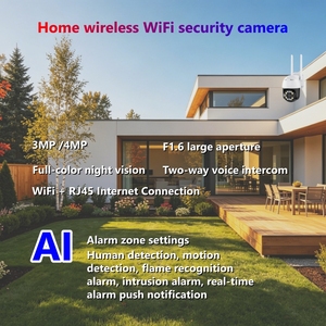Caméra IP de surveillance de sécurité WiFi sans fil 3MP/4MP PTZ IP66 grand angle vision nocturne carte mémoire cloud pour usage domestique et extérieur - Product Image 2
