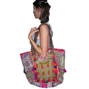 Sac AFGANI Banjara en cuir avec poignée - Product Image 1