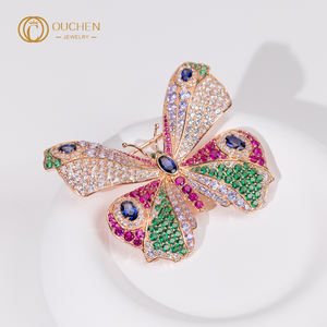 OUCHEN女性用カスタムラボ成長ダイヤモンドゴールドブローチ-流行のウェディングパーティー & ギフトジュエリー2025 - Product Image 2